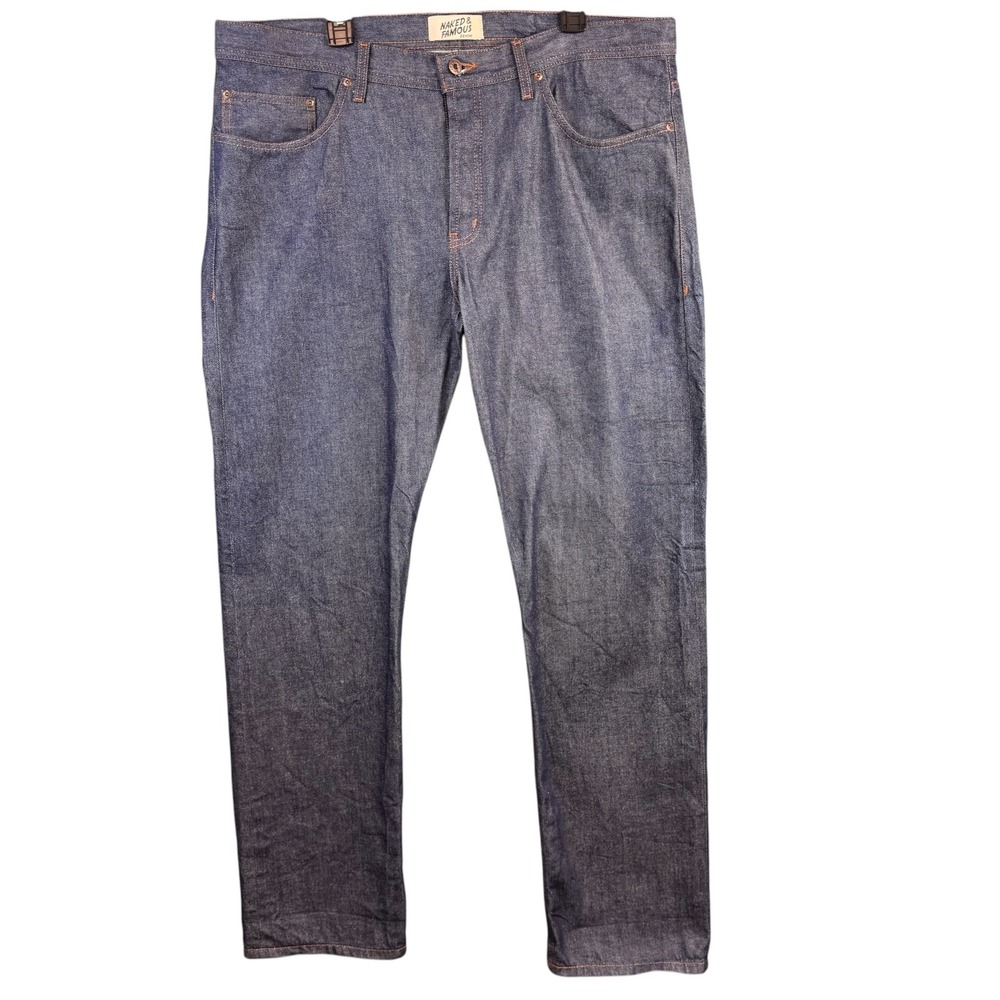 Naked & Famous Weird Guy Natural Indigo Selvedge Jeans 40 Indigo 015013